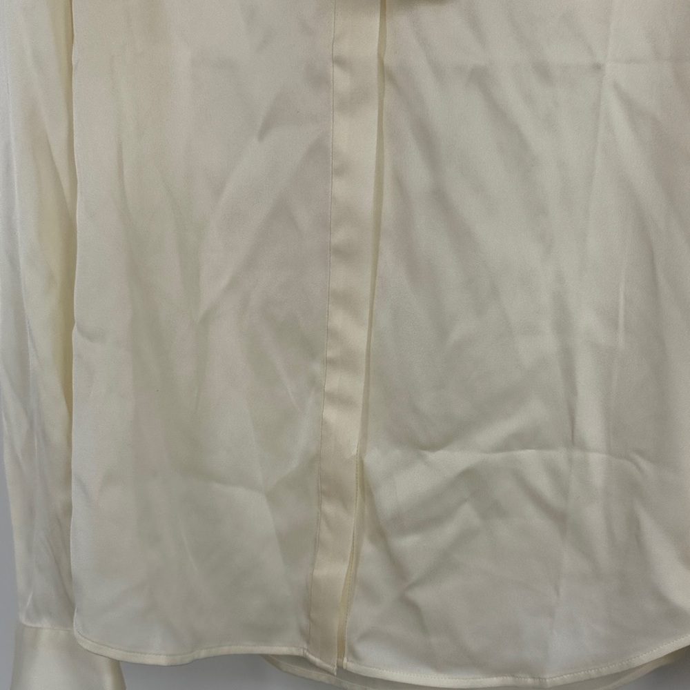 Quince Cream Tie-Neck Long Sleeve Blouse - Picture 4 of 8